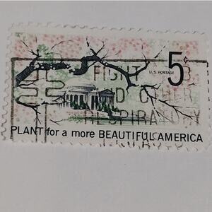 1966 Scott #1318 – 5¢ Plant for a More Beautiful America / Jefferson Memorial